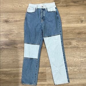 PacSun Blue and Light Gray Straight Leg Jeans